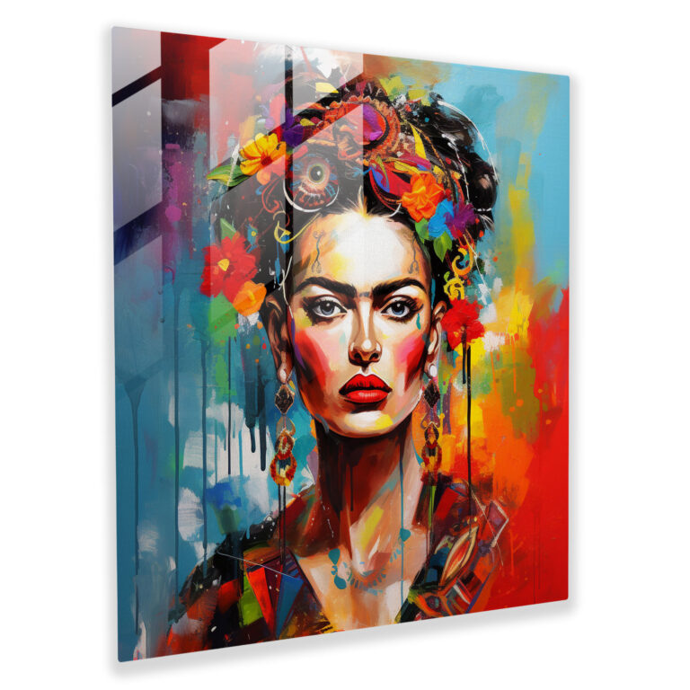 Abstract Emotions Glass Print - Frida Kahlo Theme - Frida Kahlo, Glass Wall Art, Colors, Interpretation
