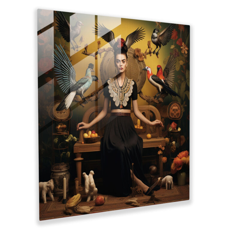 Journey Of Transformation Glass Print - Frida Kahlo Inspired - Frida Kahlo, Symbolic, Evocative, Journey