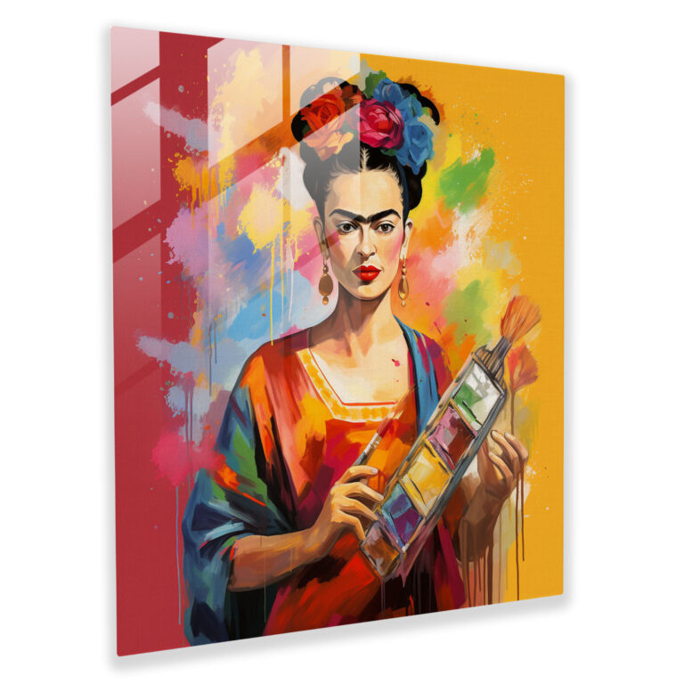 Artistic Spirit Frida Kahlo Glass Print - Frida Kahlo, Frida Kahlo, Glass Wall Art, Wall Decoration