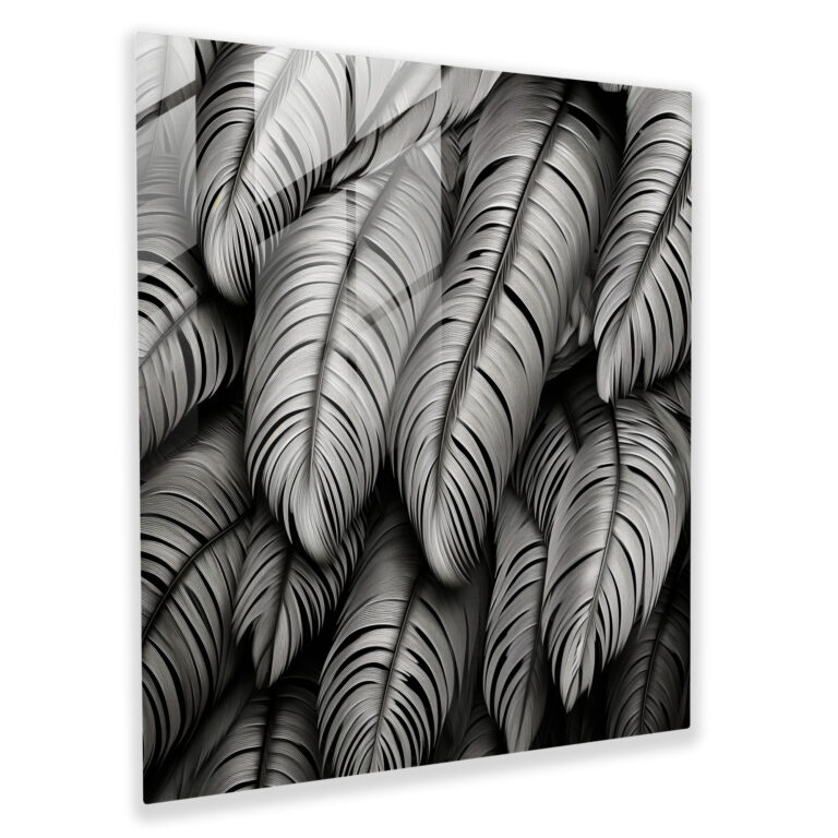 Flamingo Glass Print - Feathers Photo Montage - Flamingo, Glass Wall Art, Flamingo, Photo Montage