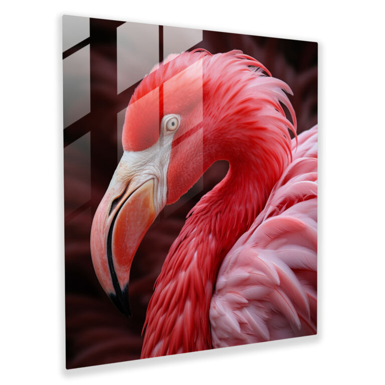 Flamingo Beauty Glass Print - Flamingo, Glass Print, Modern Art, Flamingo