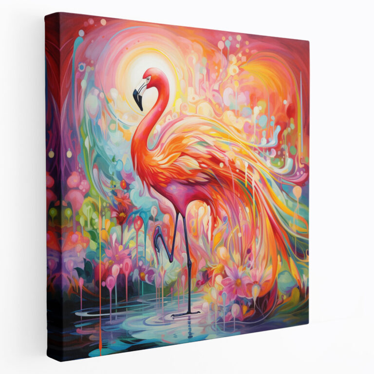 Flamingo Canvas Print - Colorful Abstract Wall Art - Flamingo, Wall Art, Home Decoration, Wall Decoration
