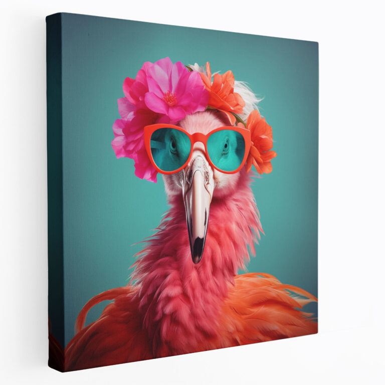 Flamingo Wall Decoration - Retro-Inspired Canvas Print - Flamingo, Wall Decoration, Canvas Print, Retro
