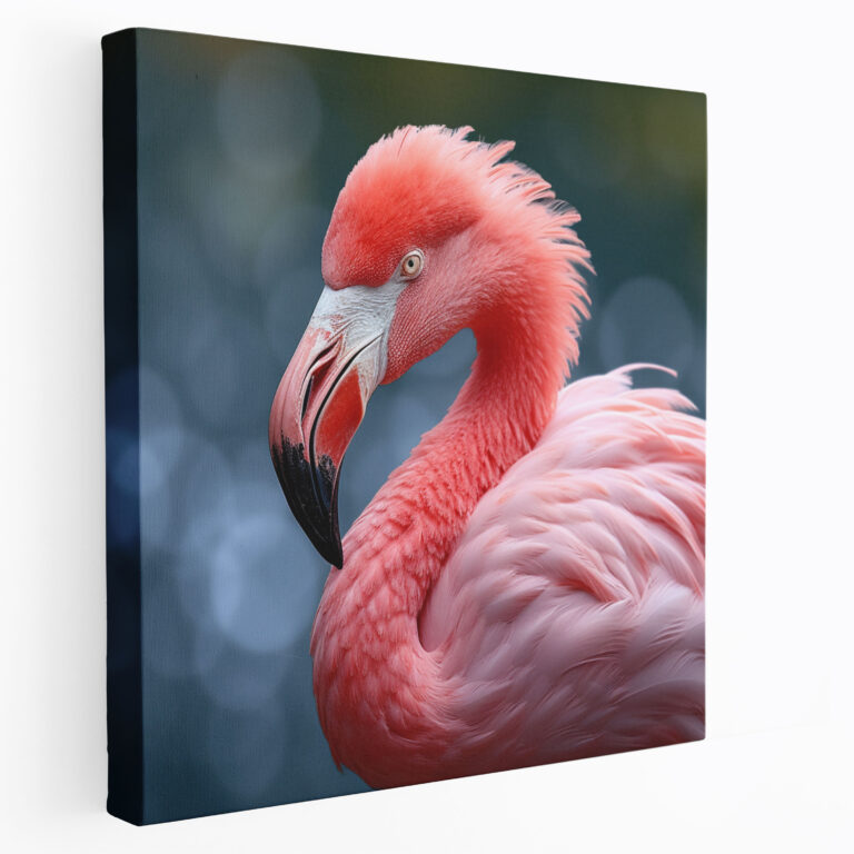 Flamingo Wall Decoration - Photorealistic Canvas Print - Flamingo, Photorealistic, Canvas Wall Art, Close-Up
