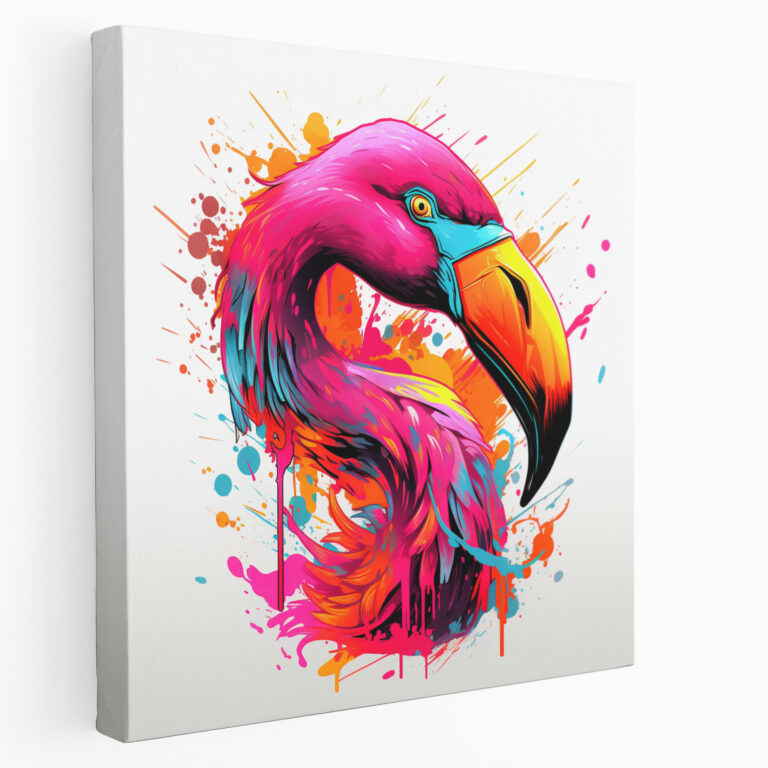 Flamingo Canvas Print - Pop Art Wall Art - Flamingo, Pop Art, Wall Art, Vibrant