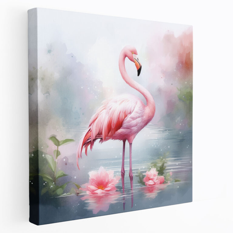 Flamingo Canvas Print - Flamingo, Canvas Print, Pastel Colors, Wall Art