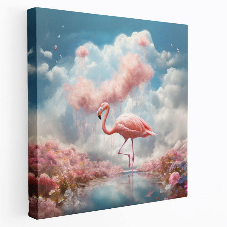 Surreal Flamingo Wall Art - Flamingo, Canvas Wall Art, Dreamlike Flamingo, Flamingo Wall Decoration