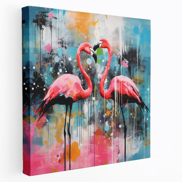 Abstract Flamingo Canvas Print - Flamingo, Modern Decor, Home Decoration, Abstract Artwork