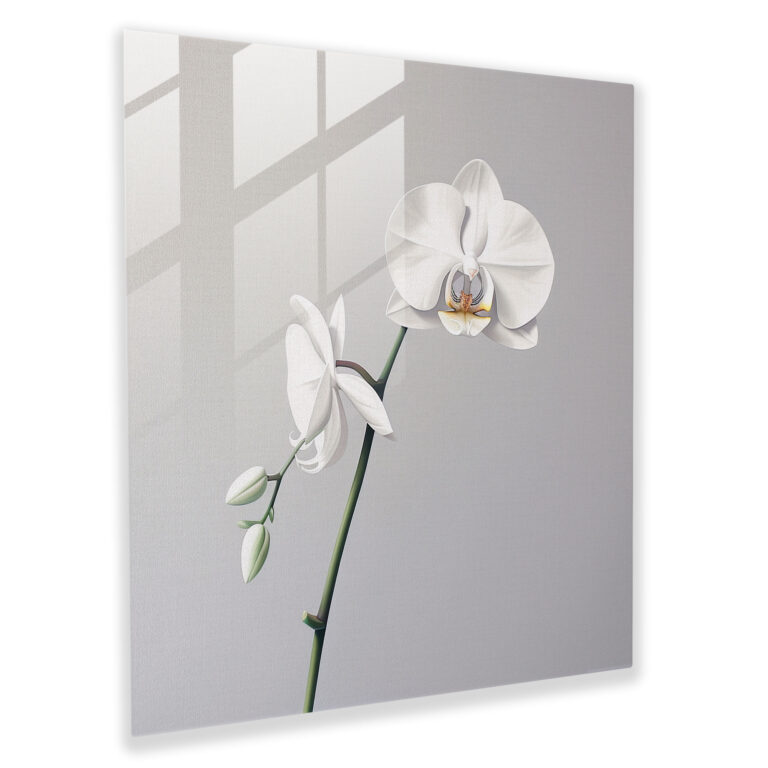 Minimalist Orchid Glass Print Artwork - Contemporary Wall Decor