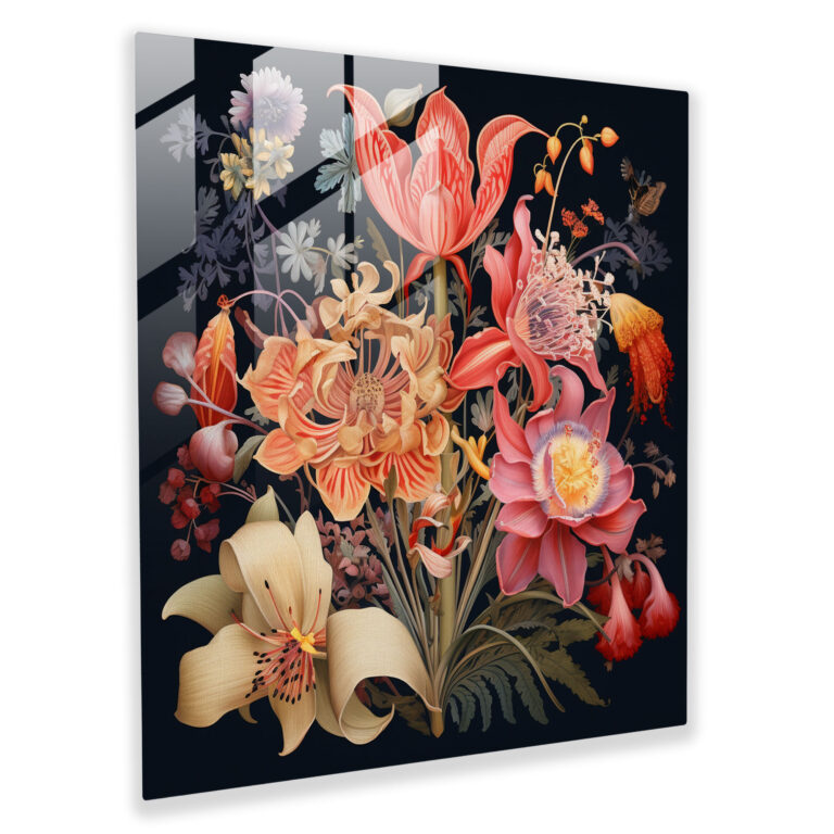 Exquisite Glass Print of Botanical Diversity for Botanical Wall Decoration