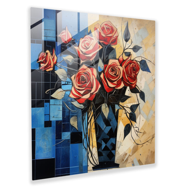 Elegant Rose Bouquet Glass Print