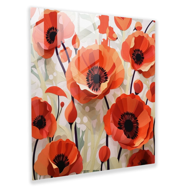 Nature's Intrigue Glass Print - Geometric Paper Cutouts Glass Wall Art - Home Decoration