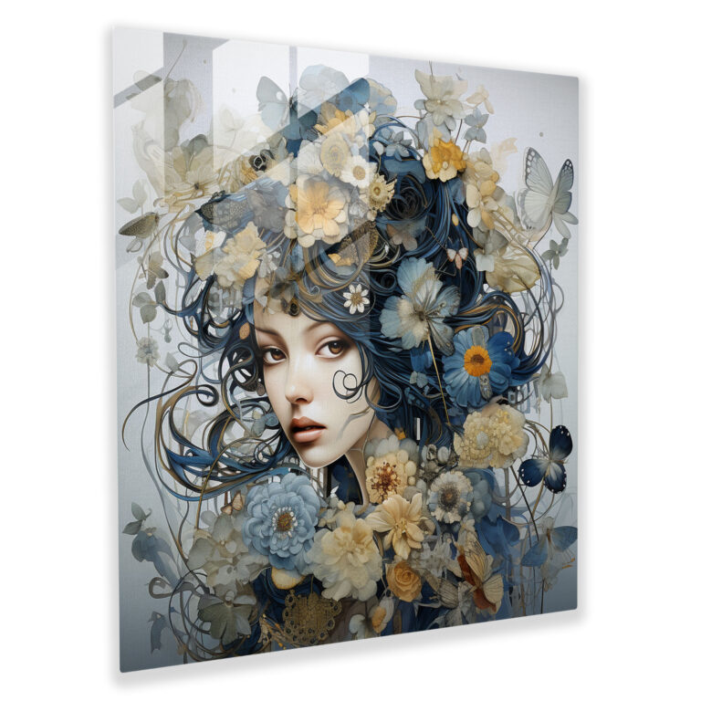 Mystical Fusion Glass Print - Surreal Flower Artwork Wall Decoration