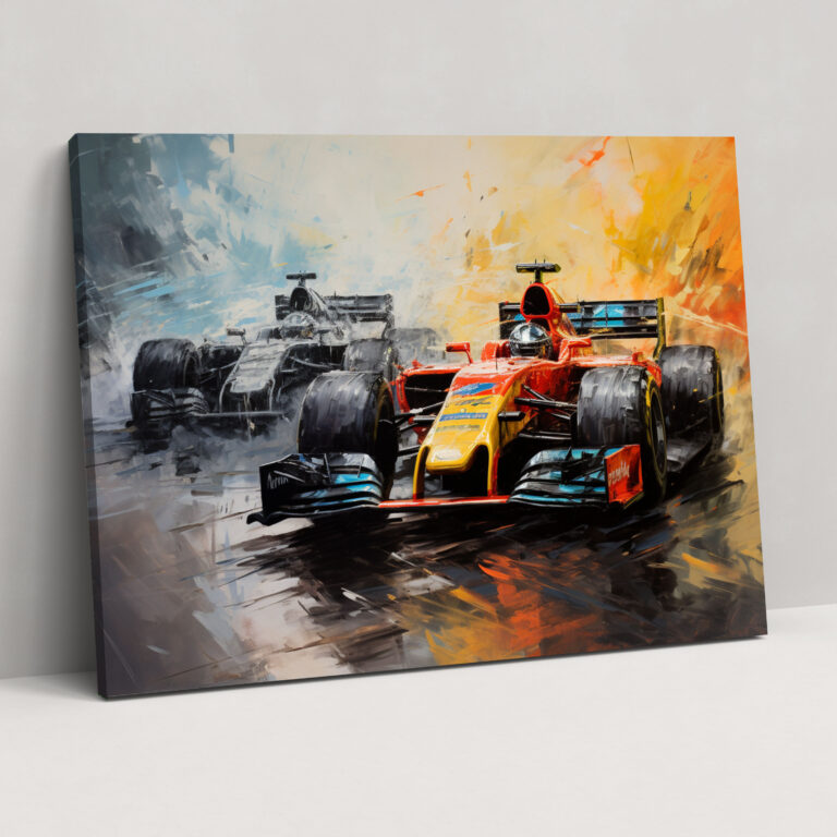 Formula 1 Wall Art - Impressionist Painting Canvas Print - Formula 1, Formula 1, Wall Art, Wall Decoration