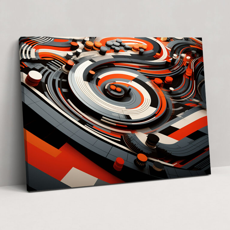 Formula 1 Wall Art - Geometric Abstract Canvas Print - Formula 1, Intricate Shapes, Wall Decoration, Geometric Abstract Artwork