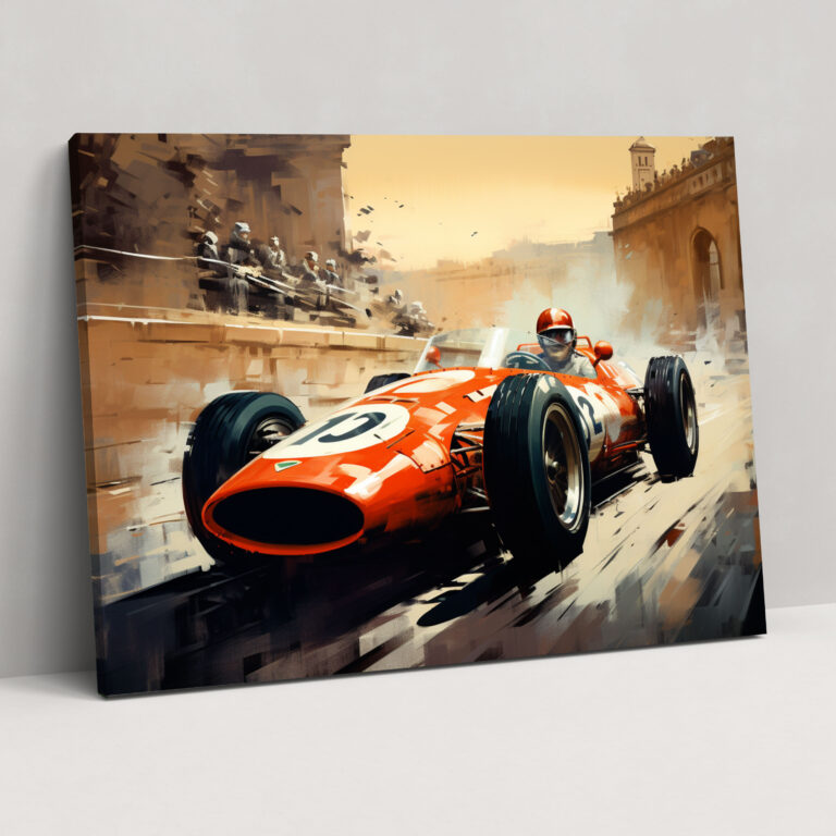 Formula 1 Wall Decoration - Formula 1, Wall Decoration, Vintage Poster Design, Canvas Print