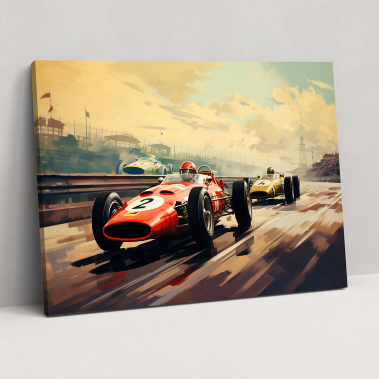 Formula 1 Wall Art - Retro Vintage Canvas Print - Formula 1, Formula 1, Canvas, Canvas Wall Art