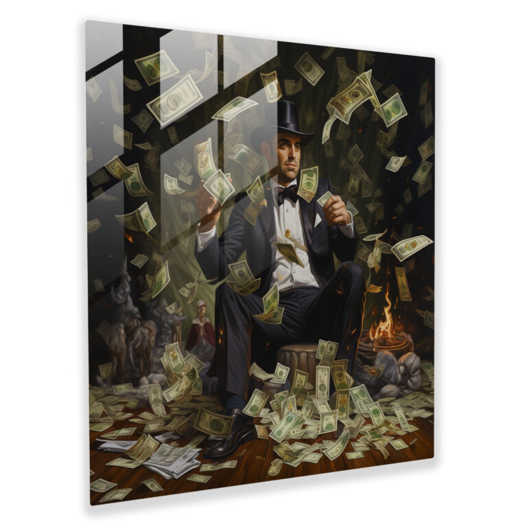 Goodfellas Surreal Glass Print - Goodfellas, Crime, Money, Glass Print