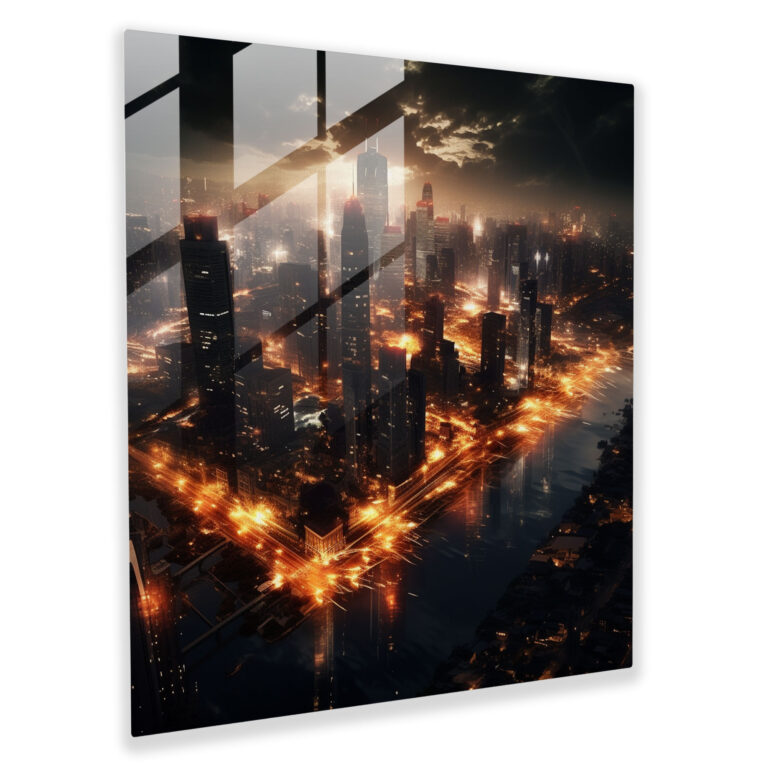 Goodfellas Glass Print - Photorealistic Cityscape - Goodfellas, Cityscape, Goodfellas, Glass Art