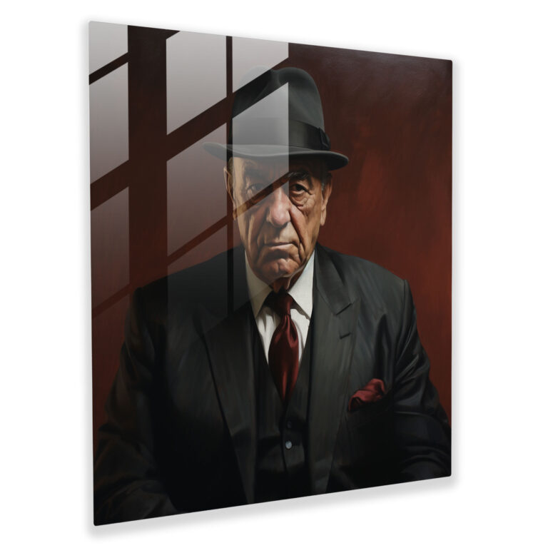 Goodfellas Glass Print - Realistic Mob Boss Portrait - Goodfellas, Wall Decoration, Glass Wall Art, Modern Art