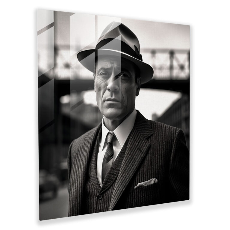 Goodfellas Glass Print - Goodfellas, Gift, Mobster, Black And White Photograph