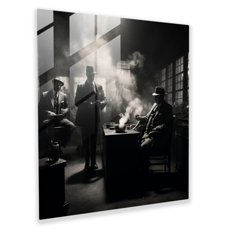 Photorealistic Goodfellas Glass Print - Goodfellas, Glass Art, Mobsters, Smoky Room