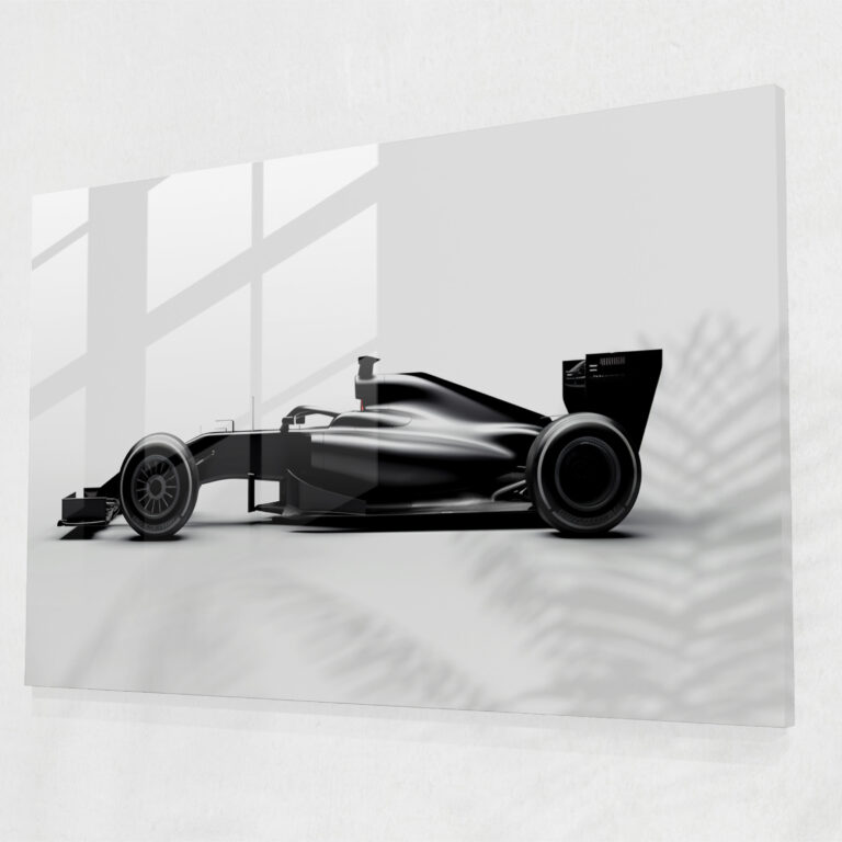 Sleek Formula 1 Glass Print - Formula 1, Wall Decoration, Glass Art, Minimalistic Design
