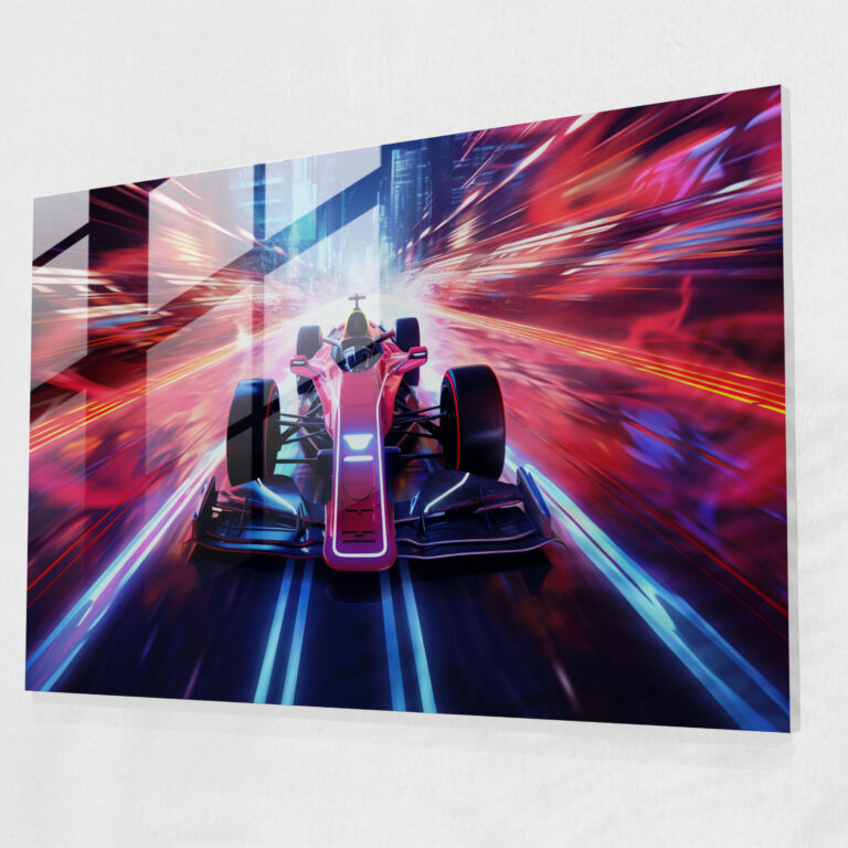 Formula 1 Future Glass Print - Formula 1, Digital Artwork, Glass Art, Formula 1 Cars