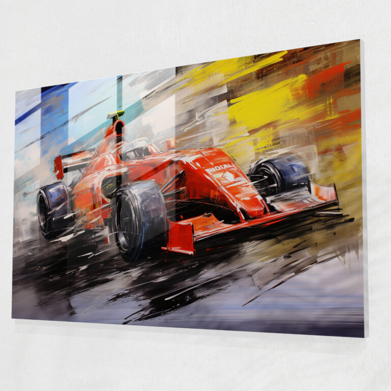 Formula 1 Glass Print - Formula 1, Painting, Intensity, Drama