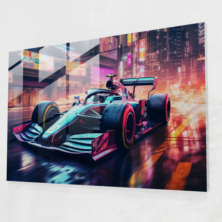 Formula 1 Glass Wall Art - Formula 1, Futuristic, Glass Wall Art, Wall Decoration