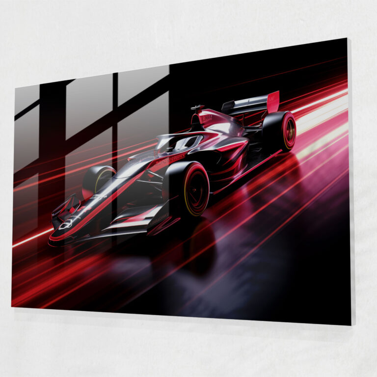 Sleek Formula 1 Glass Print - Formula 1, Wall Decoration, Glass Art, Glass Print