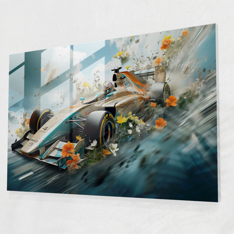 Formula 1 Nature And Technology Glass Print - Formula 1, Glass Wall Art, Wall Decoration, Formula 1