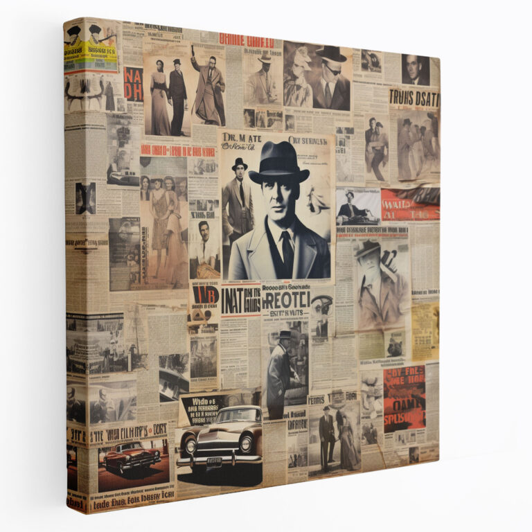 Goodfellas Vintage Newspaper Collage Canvas Print - Goodfellas, Wall Art, Unique And Eye-Catching Piece, Wall Decoration