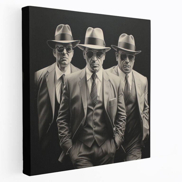 Goodfellas Canvas Print - Realistic Pencil Sketch Of Mobsters - Goodfellas, Mystery, Wall Art, Goodfellas