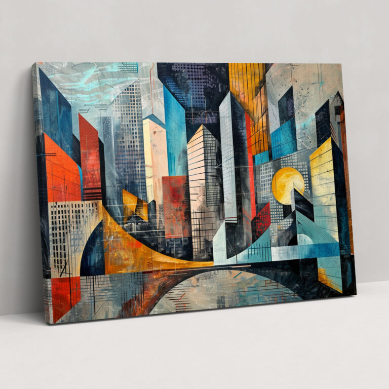 Cityscape Intersection Fovism Canvas Print - Fovism, Canvas, Home Decoration, Wall Decoration