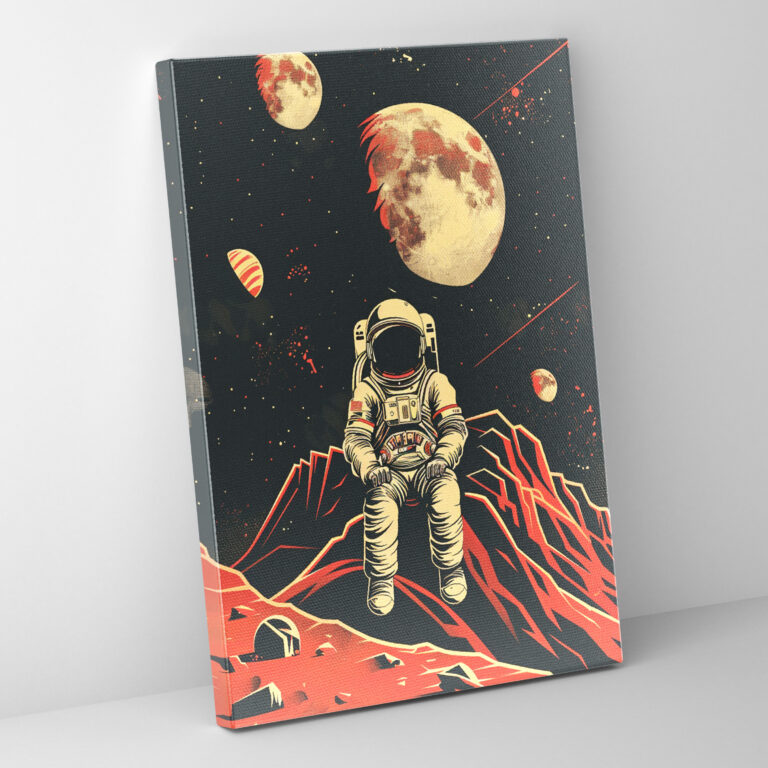 Futurism Wall Decoration Space - Futurism, Space Exploration, Cosmic Vibes, Canvas