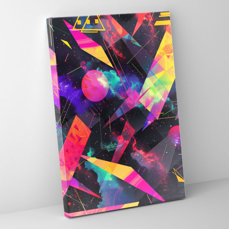Neon Galaxy Abstract Futurism Wall Decoration - Futurism, Home Decoration, Canvas Print, Canvas Wall Art