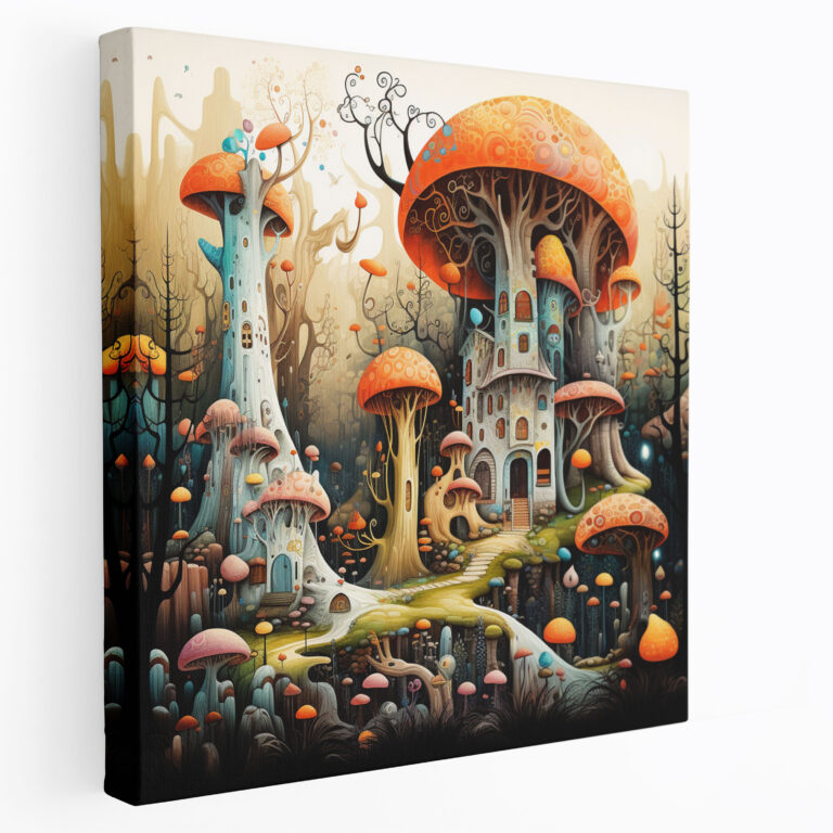 Funky Canvas Print - Whimsical Wall Art - Funky, Whimsical Illustration, Wall Decoration, Canvas