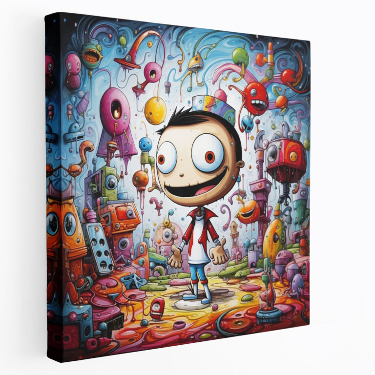 Funky Cartoon Canvas Print - Funky, Colorful, Cartoon Characters, Funky