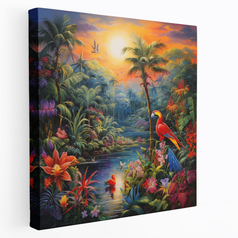 Funky Tropical Paradise Canvas Print - Funky, Tropical Paradise, Home Decoration, Canvas Wall Art