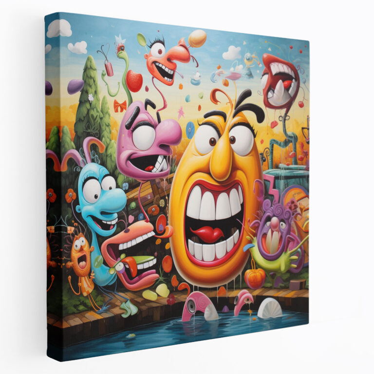 Funky Cartoon Wall Art - Funky, Canvas Print, Whimsical, Wall Art
