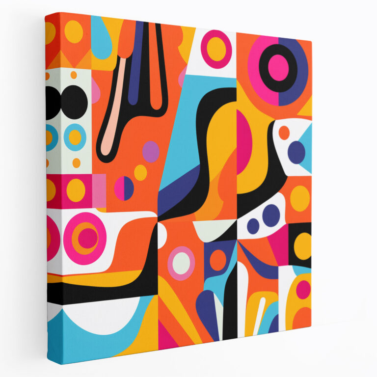 Funky Retro Pattern Canvas Print - Funky, Funky, Canvas Wall Art, Home Decoration