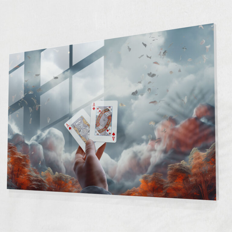 Gamble Surrealist Glass Print - Gamble, Glass Print, Home Decoration, Glass Art