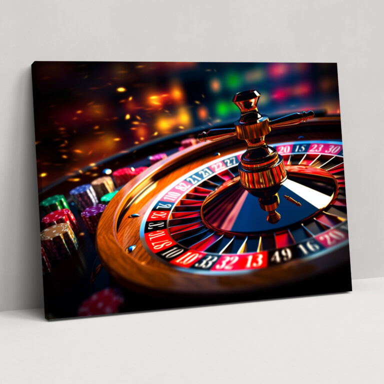 Gamble Canvas Print - Gamble, Casino Roulette Wheel, Wall Art, Colors