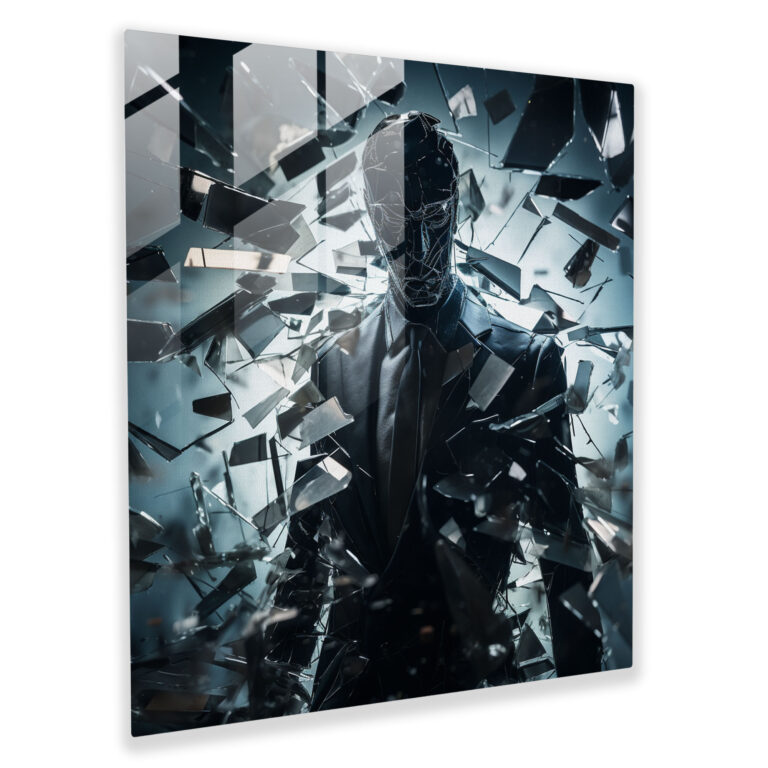 Godfather Glass Print - Shattered Glass Silhouette - Godfather, Glass Print, Glass Wall Art, Home Decoration