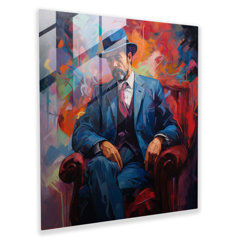 Godfather Contemporary Glass Print - Godfather, Glass Print, Abstract Painting, Modern Art