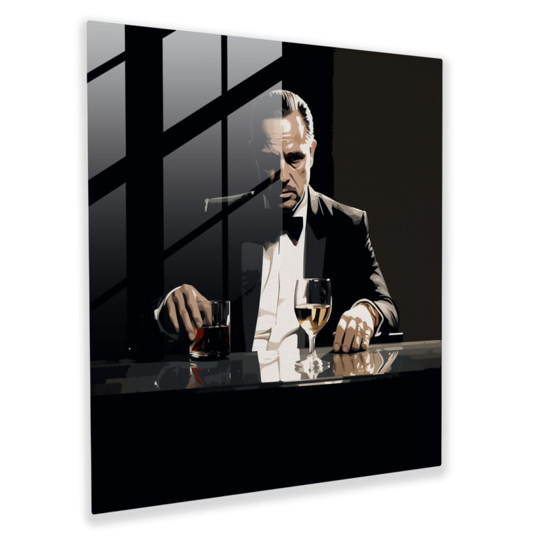 Sleek Godfather Glass Print - Godfather, Glass Art, Modern Art, Home Decoration