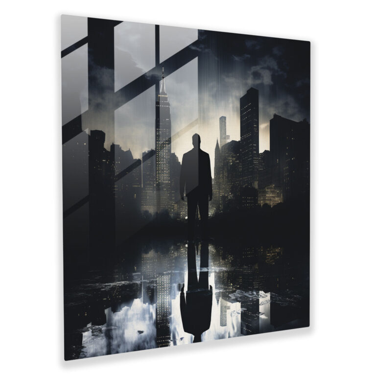 Cityscape Godfather Glass Print - Godfather, Contemporary Artwork, Glass Wall Art, Home Decoration