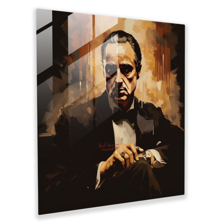 Vintage Godfather Glass Print - Godfather, Glass Wall Art, Home Decoration, Vintage-Inspired