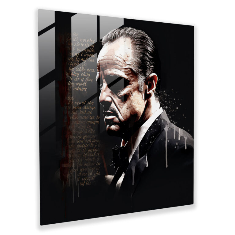 Quote Godfather Glass Print - Godfather, Glass Wall Art, Quote, Typography